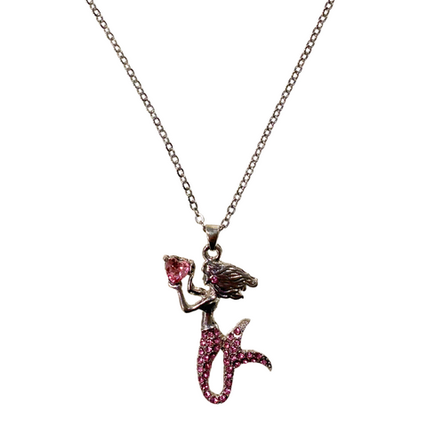 Silver/Pink Mermaid Necklace