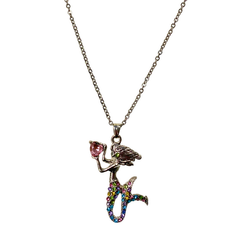 Silver/Rainbow Mermaid Necklace