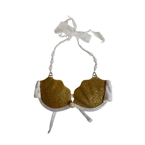 Size 6 Gold Shell Bikini Top