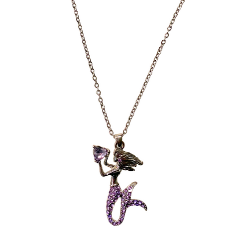 Silver/Purple Mermaid Necklace