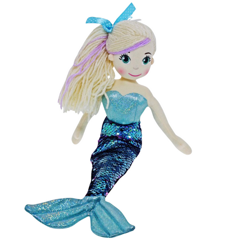 Blue Bow Mermaid Doll